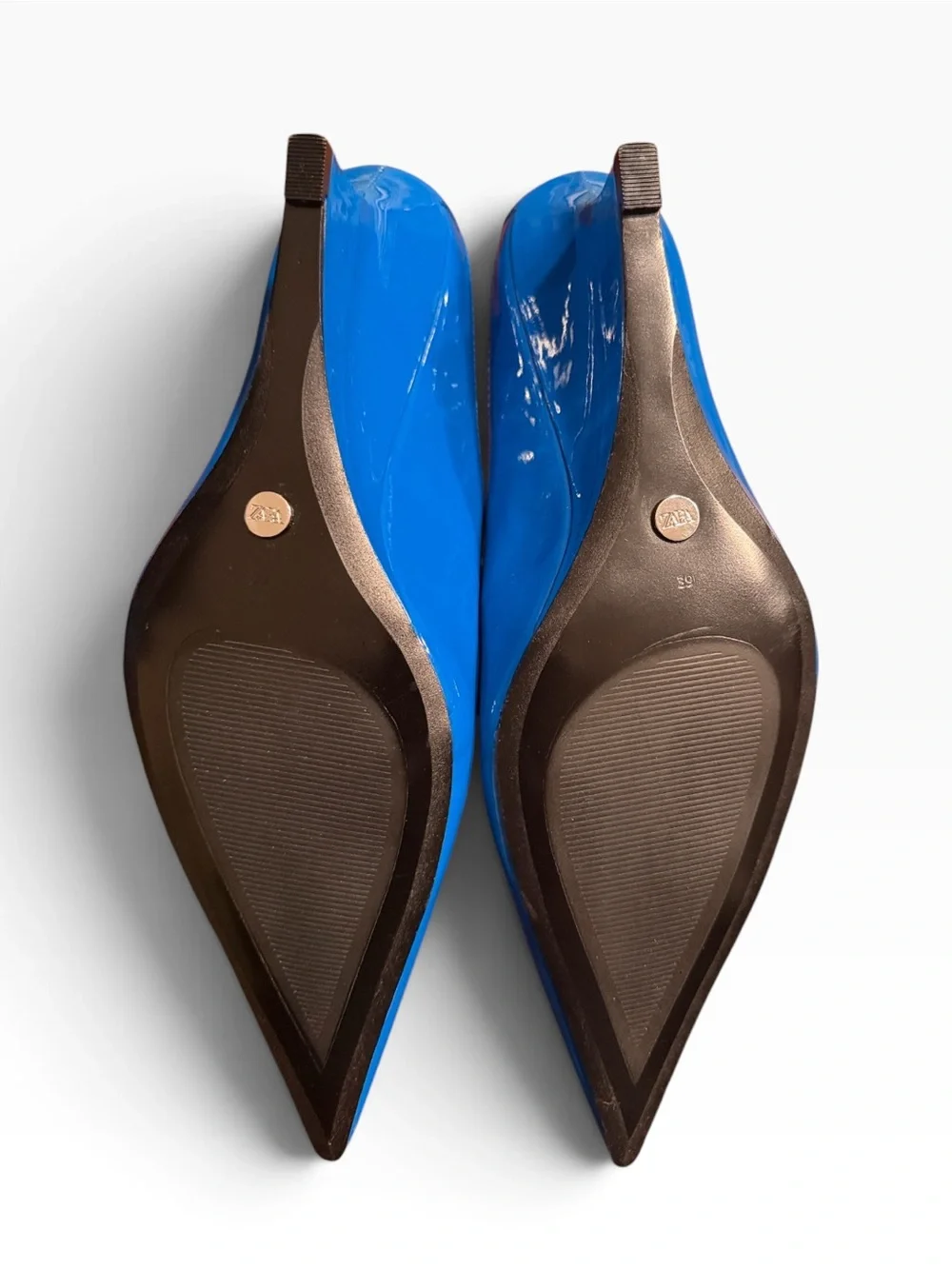 Zara Royal Blue Pointed Toe Slingback Shoes Size 39